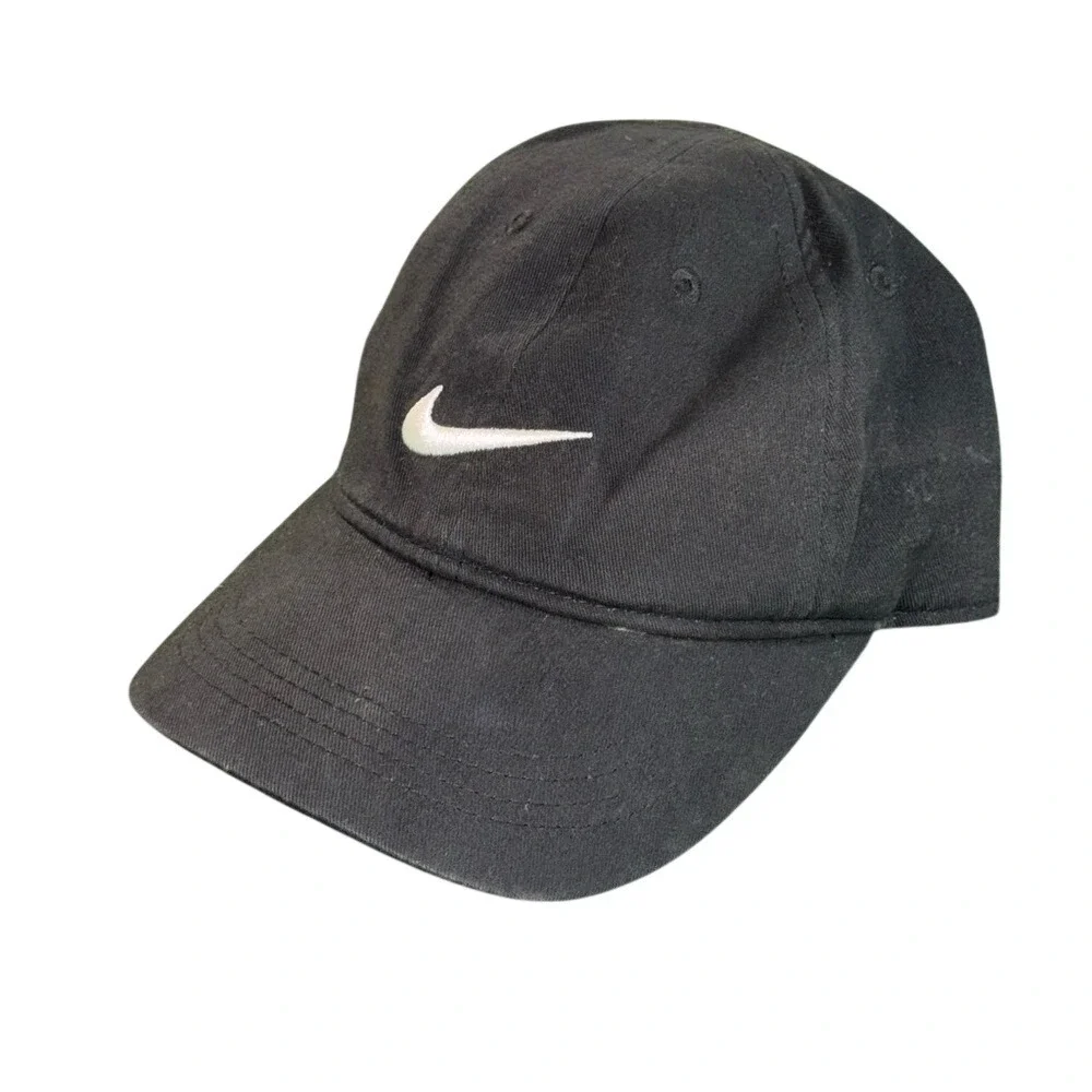 Nike Classic Black Baseball Hat Cap Adjustable Strap Swoosh Logo‎ Child Kids
